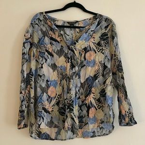 Lucky Brand Floral Blouse Size Medium